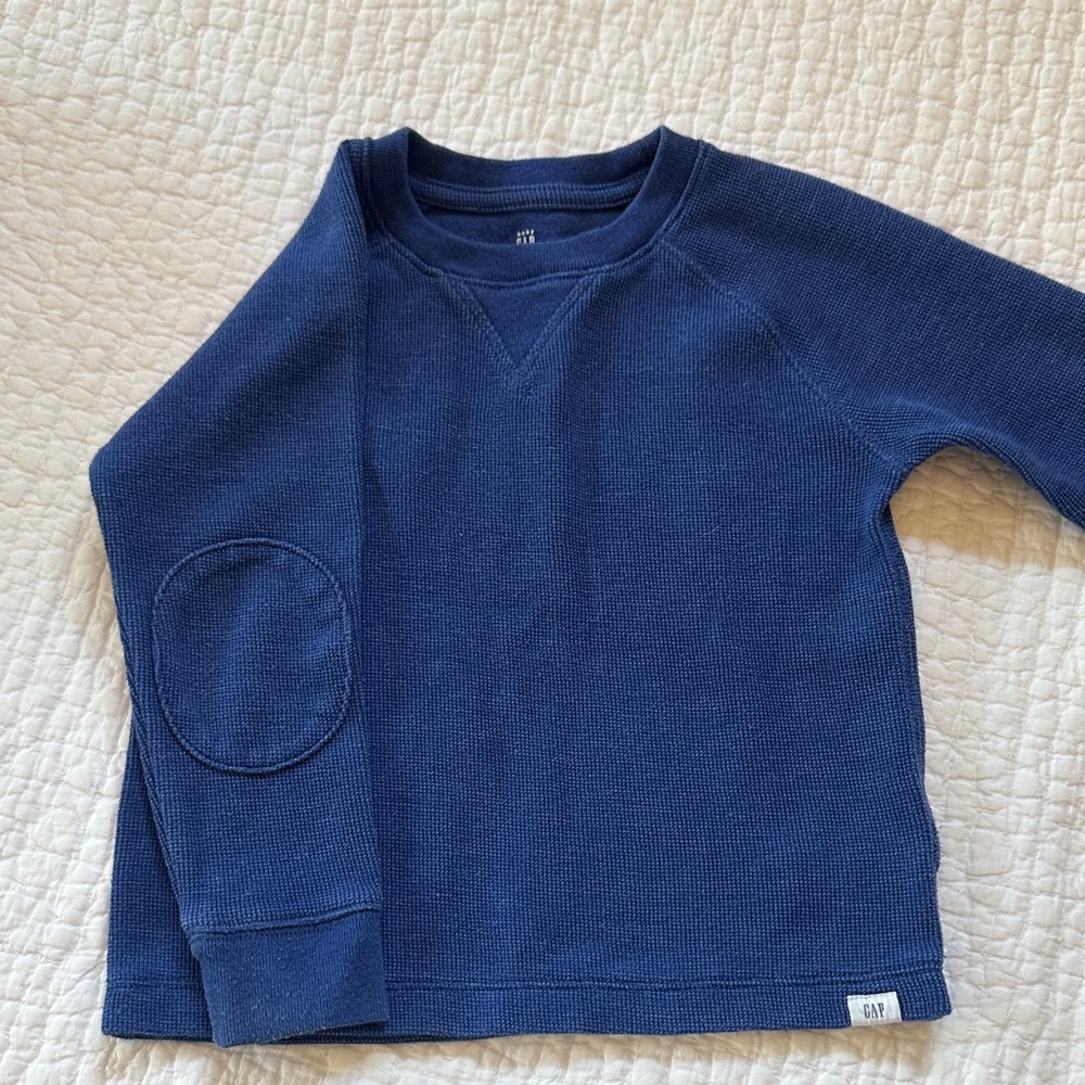 GAP Boys 3T Kids Deep Blue Sweater with elbow patch